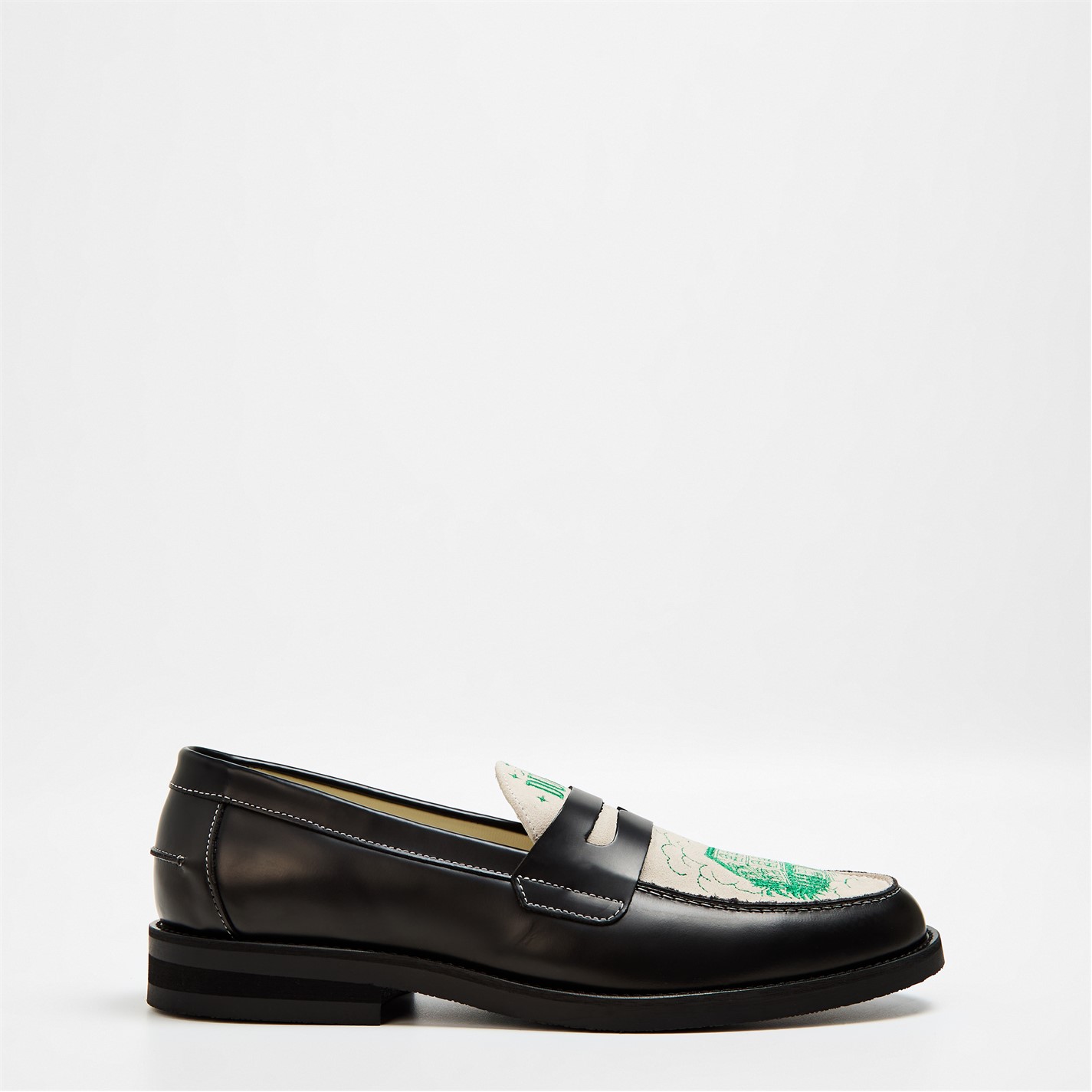 DUKE + DEXTER Men’s Dark Green Leather Slip-On Dress Shoe - Forest Penny Loafers Our newest silhouette, the Caine loafer. Inspired by the  main image 3