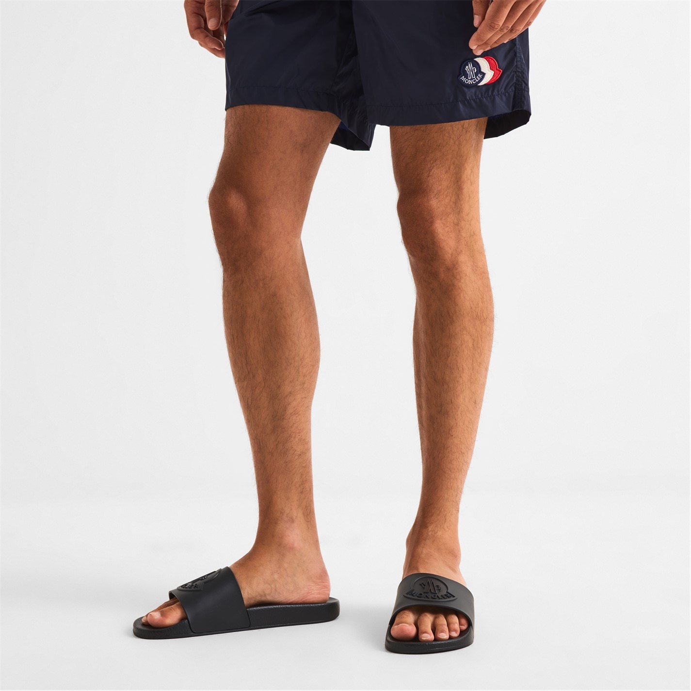 MONCLER | Men's Basile Logo Sliders | Men | Pool Shoes | Flannels