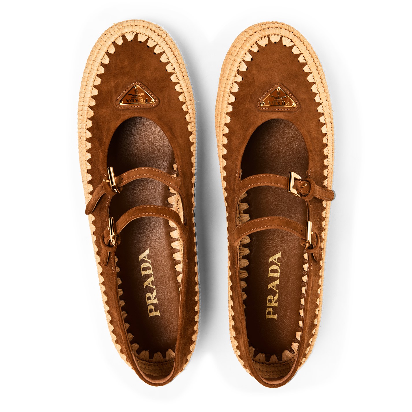 PRADA | Prada Nappa leather and raffia ballerinas | Women | Ballet ...