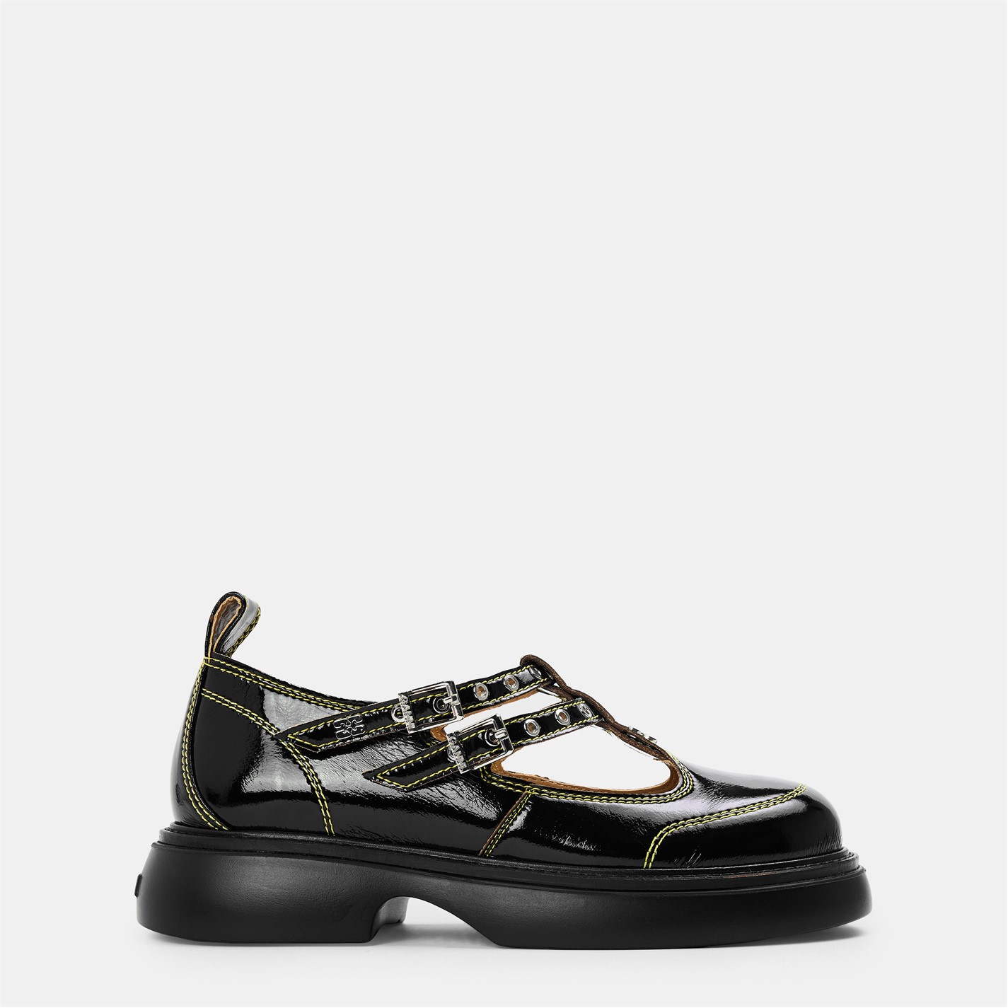 GANNI | Women's Jane Leather Mary Janes | Women | Black | Flannels