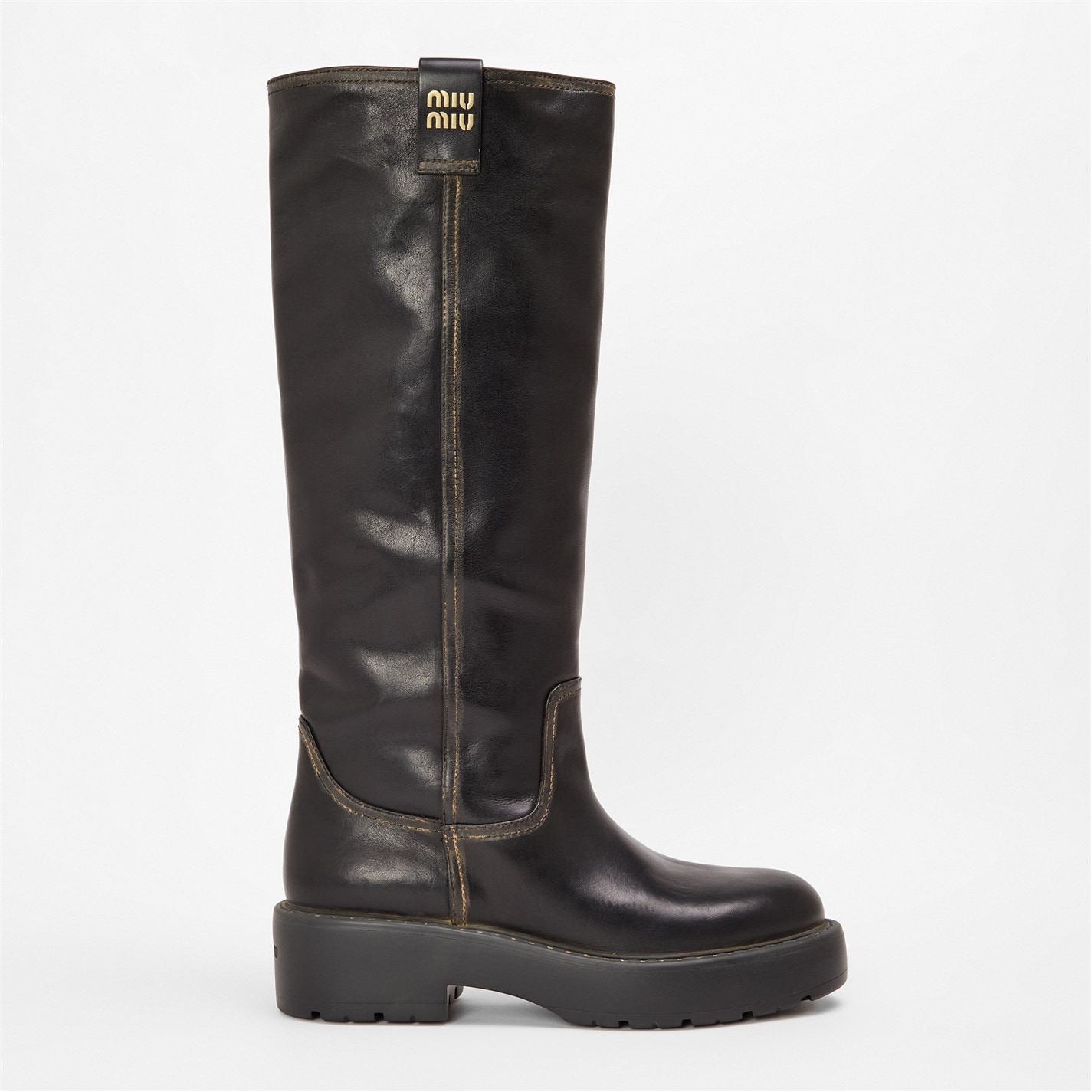 MIU MIU | Suede Knee-High Boots | Women | Nero | Flannels Fashion