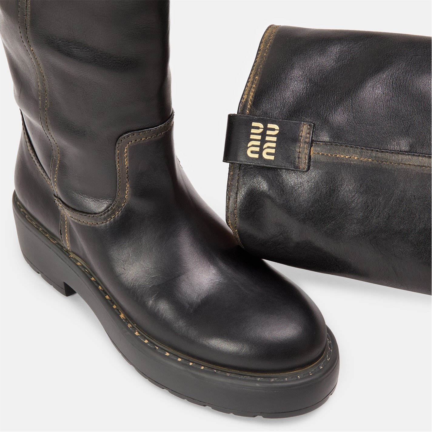 MIU MIU | Suede Knee-High Boots | Women | Nero | Flannels Fashion