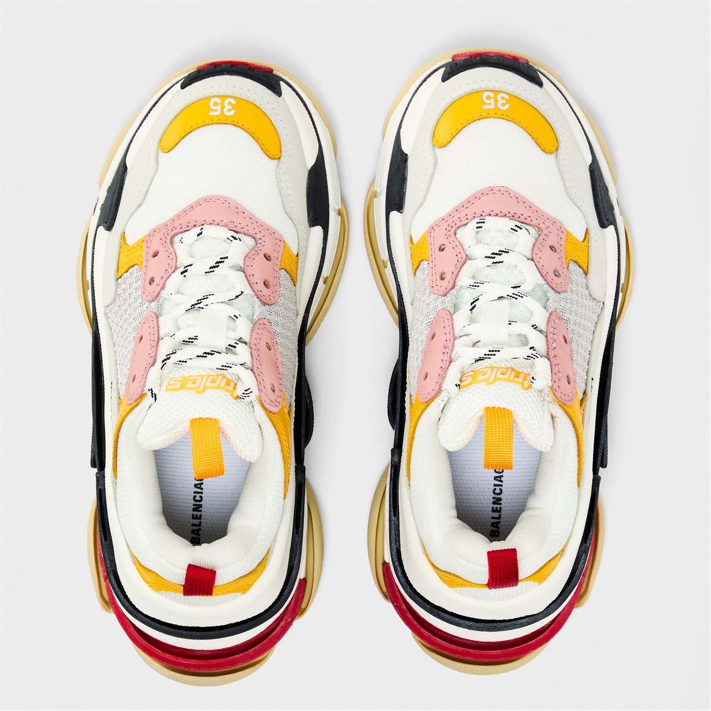 BALENCIAGA | Triple S Trainers | Women | Jaune/Rose/Blc | Flannels