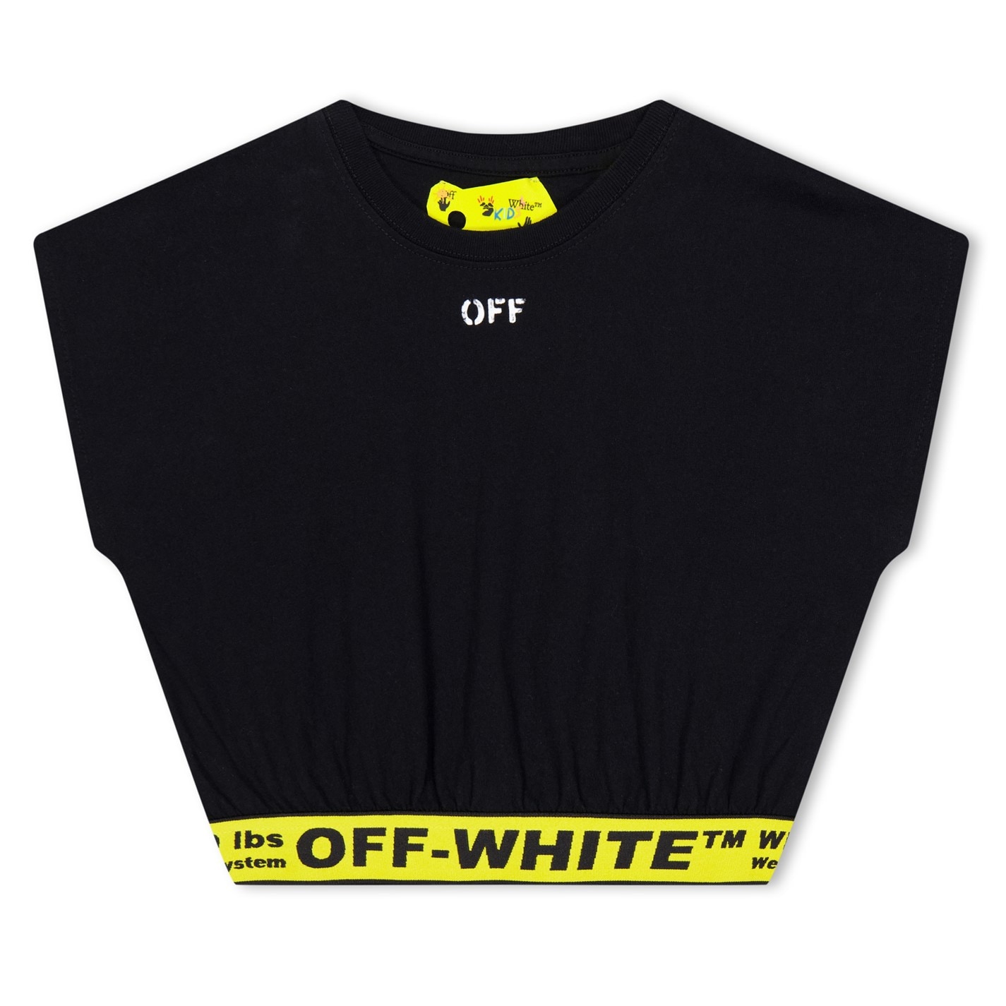 OFF WHITE | Off Crop Tee Jn99 | Kids | Black/Yellow | Flannels