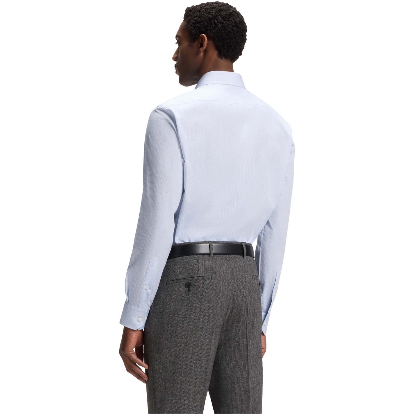 BOSS - Camiseta Regular Fit De Algodón Estructurado - Plata