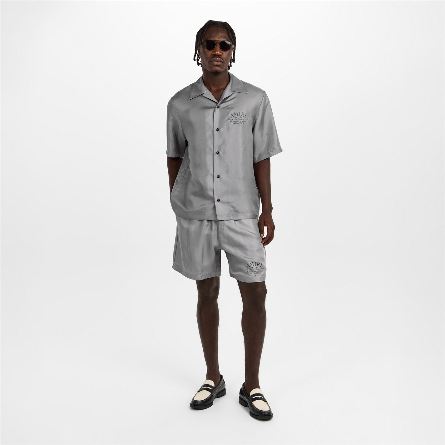 AMIRI | Silk Art District Shirt | Men | Bowling Shirt - Short