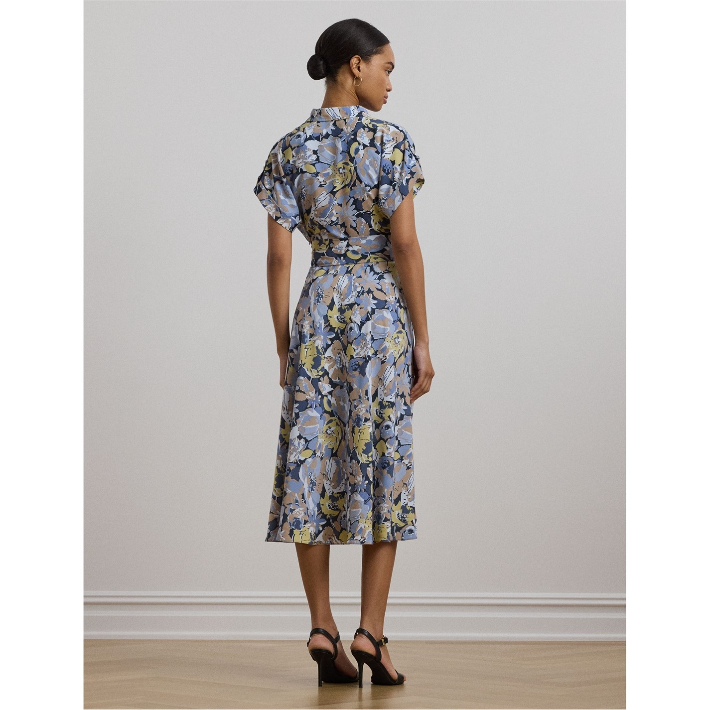 polo ralph lauren belted printed silk midi dress Polo Ralph Lauren
