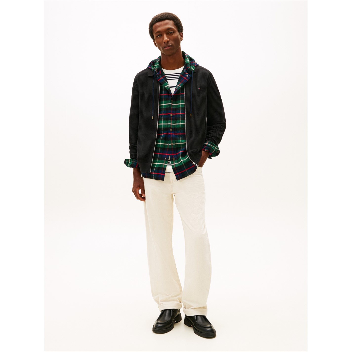 Tommy Hilfiger | Men's Structure Full Zip Crew Neck Jumper | Men | Crew ...