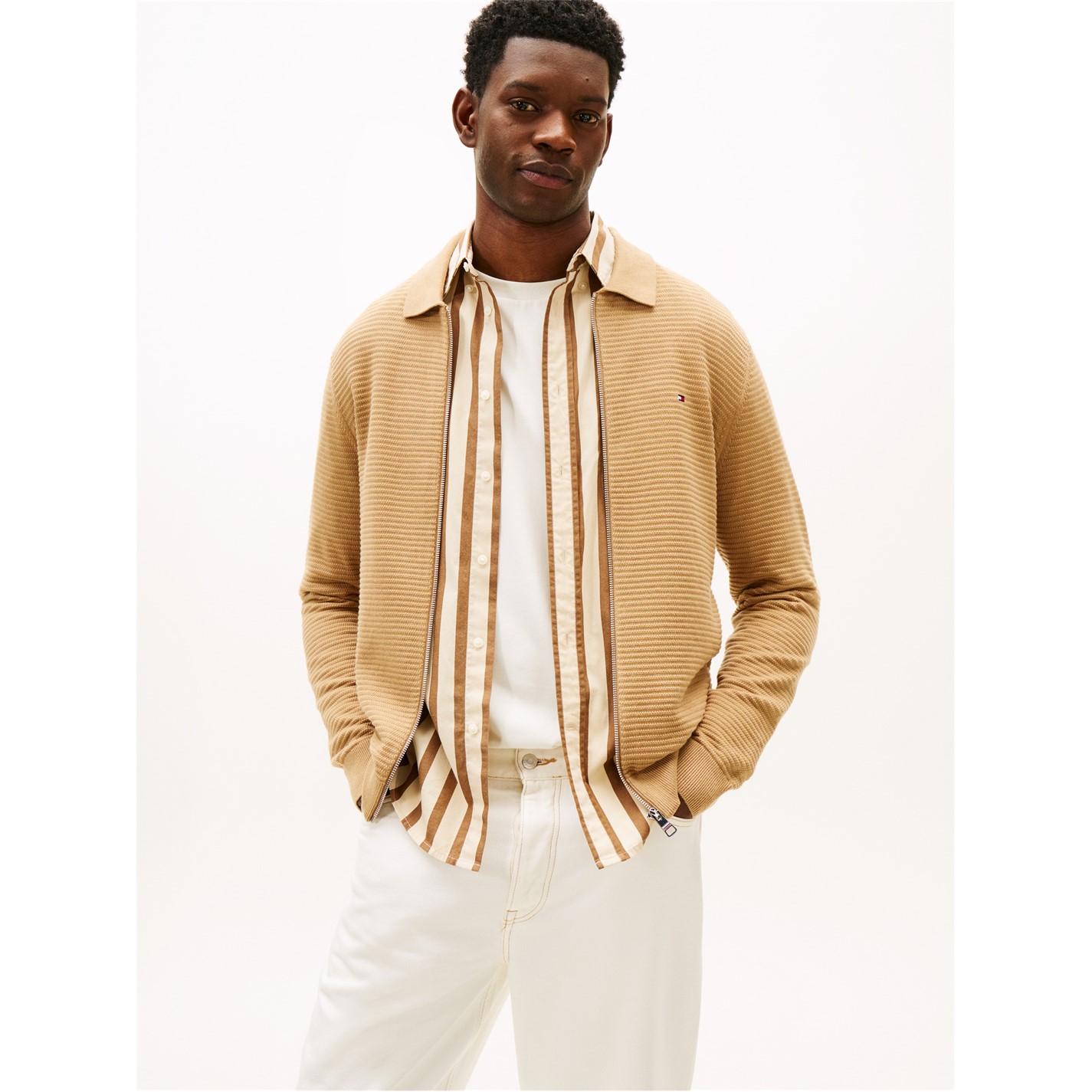 Tommy Hilfiger | Men's Structure Full Zip Crew Neck Jumper | Men | Crew ...