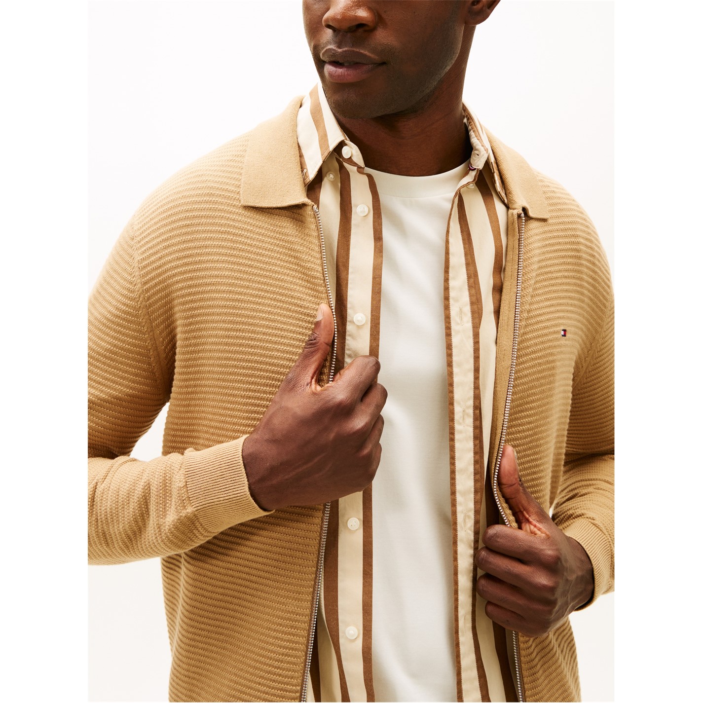 Tommy Hilfiger | Men's Structure Full Zip Crew Neck Jumper | Men | Crew ...