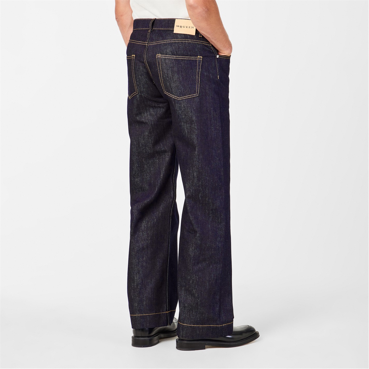 ALEXANDER MCQUEEN | Wide Leg Denim Jeans | Men | Indigo | Flannels
