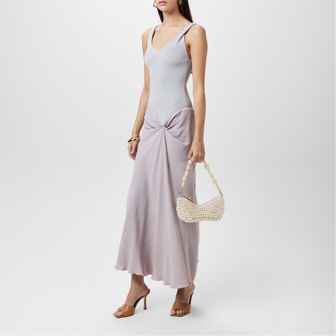 VICTORIA BECKHAM Women's Knitted Detail Twisted Maxi Dress