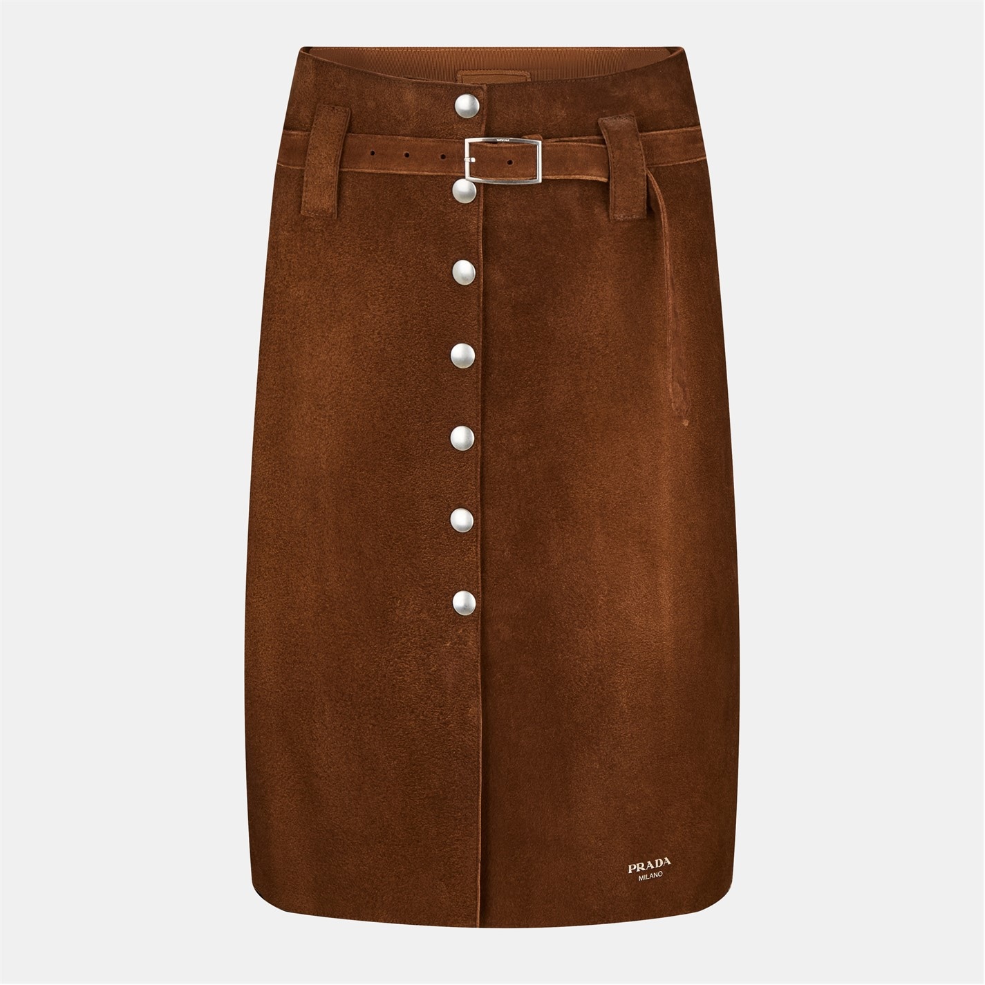 PRADA | Suede Midi Skirt | Women | Tabacco | Flannels Fashion Ireland