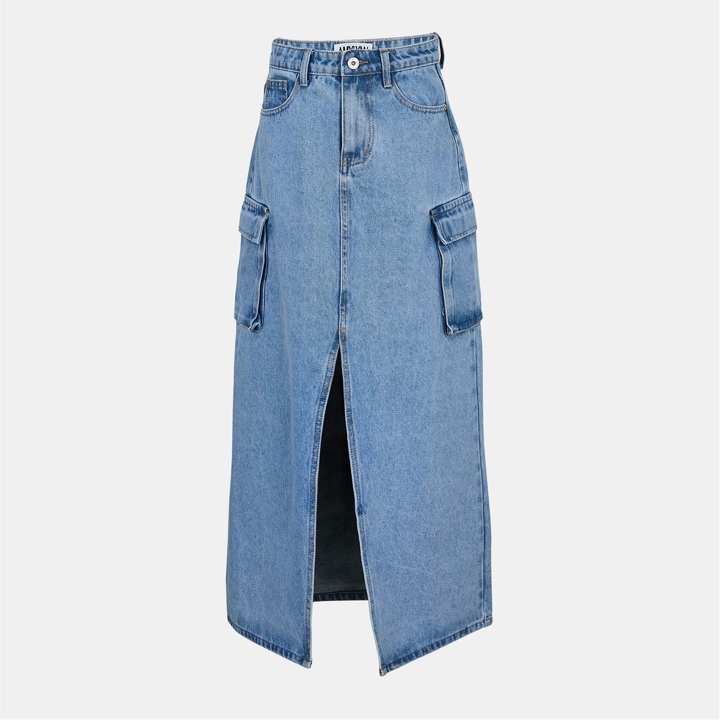 Ayleen Maxi Denim Skirt In Pink