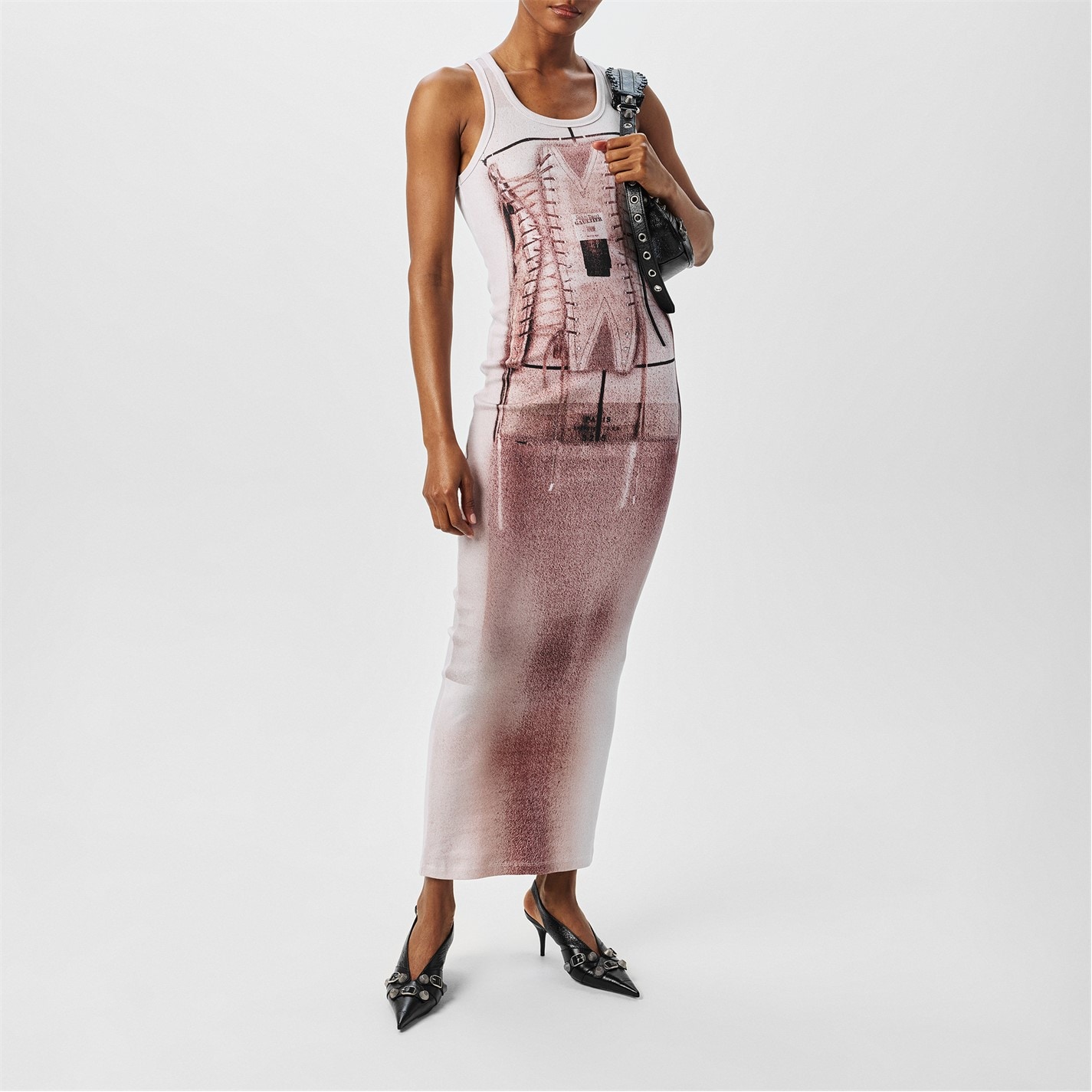strapless open back dress Jean Paul Gaultier // Pink Gathered Asymmetrical Dress  VSP Consignment