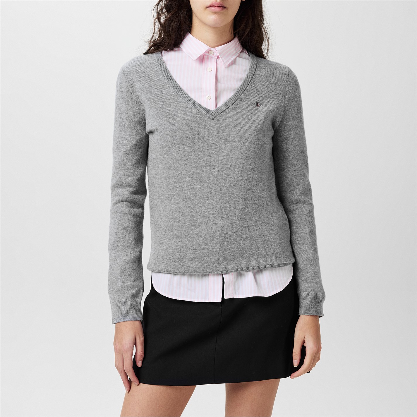 Maglione Donna GANT Extrafine - Lana Di Agnello 90%, Scollo A V, Lavabile In Lavatrice, Design Elegante