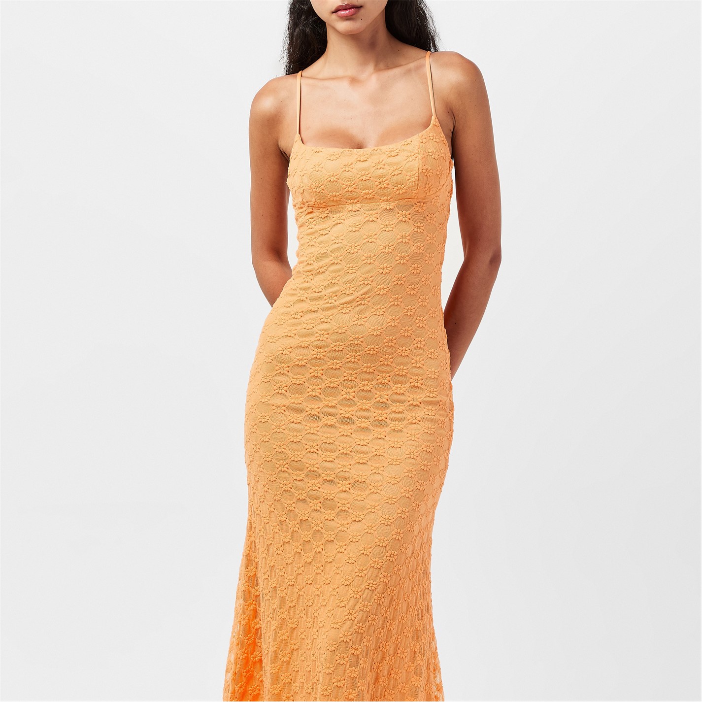 Bardot | Women's Adoni Mesh Midi Dress | Women | Orange Sorbet | Flannels  Fashion Ireland