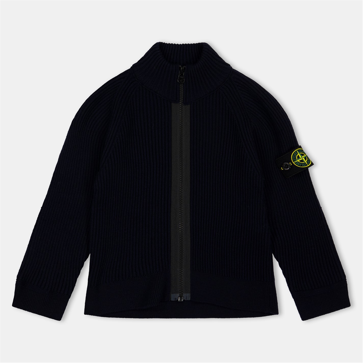 STONE ISLAND | Kids' Ribbed Zip Knitted Top | Kids | Navy V0020 | Flannels