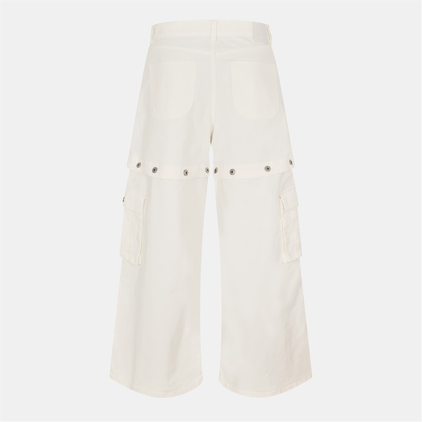 Off White Pleated Detail Baggy Trousers 19041