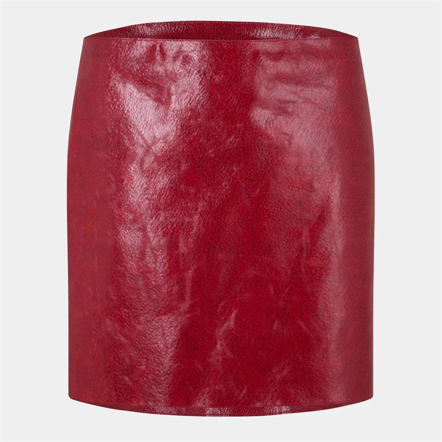 PRADA | Craquelé Leather Mini Skirt | Women | Rosso | Flannels