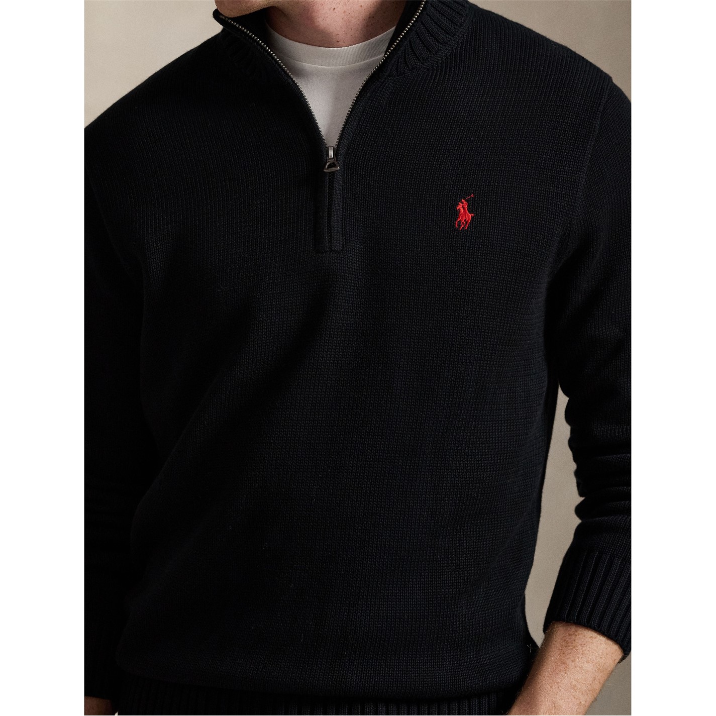 Polo Ralph Lauren | Mesh-Knit Cotton Quarter-Zip Jumper | Men