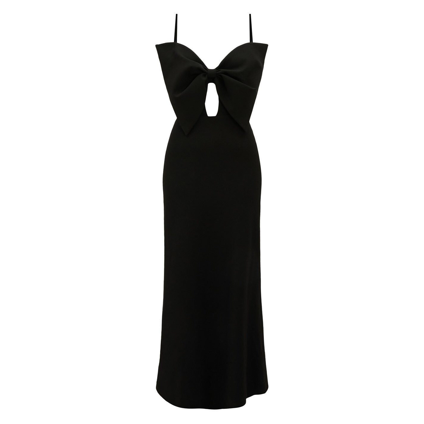 bardot midi bow tie dress