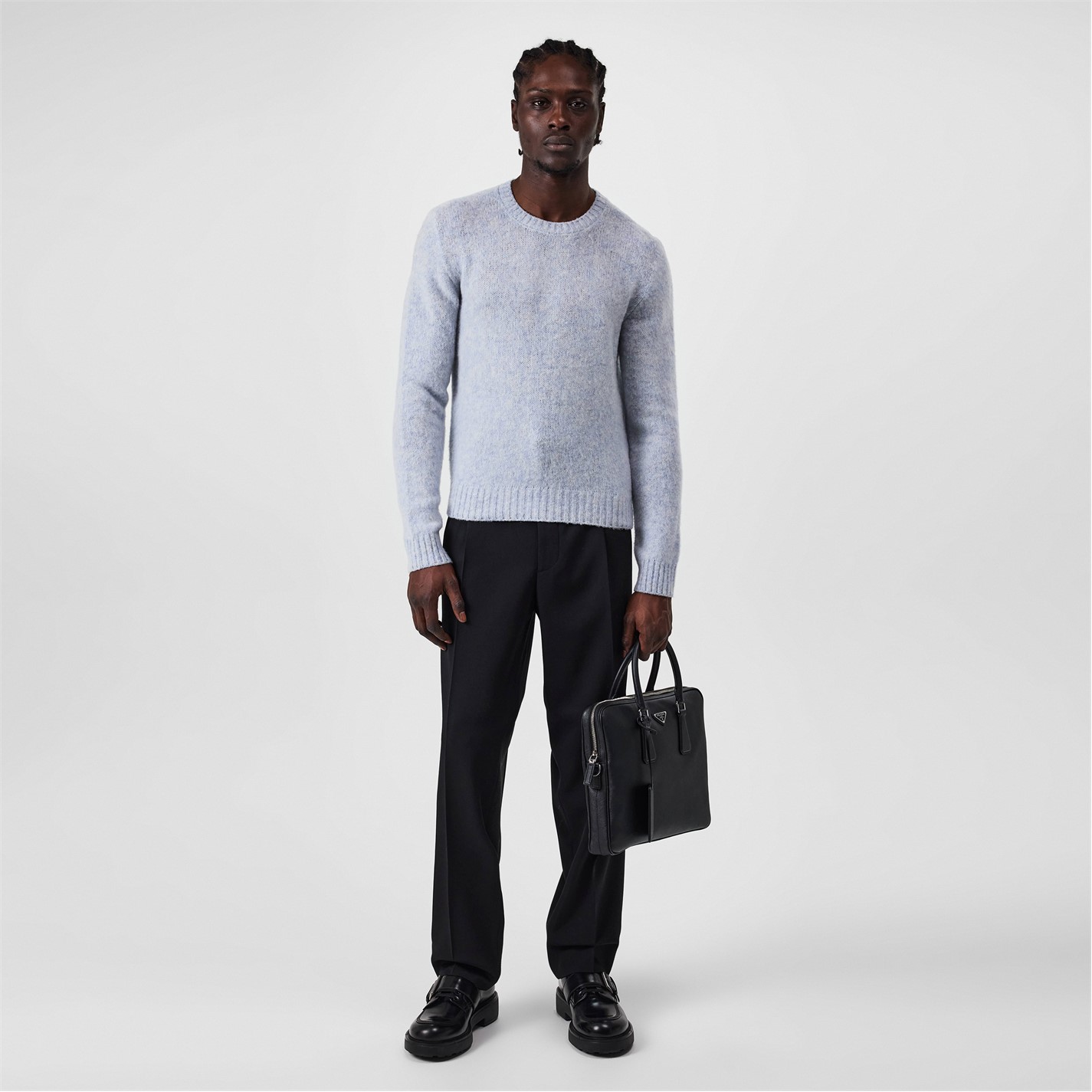 PRADA | Heavy Knit Jumper | Men | Blue | Flannels Fashion PRADA | Heavy Knit Jumper | Men | Blue | Flannels Fashion