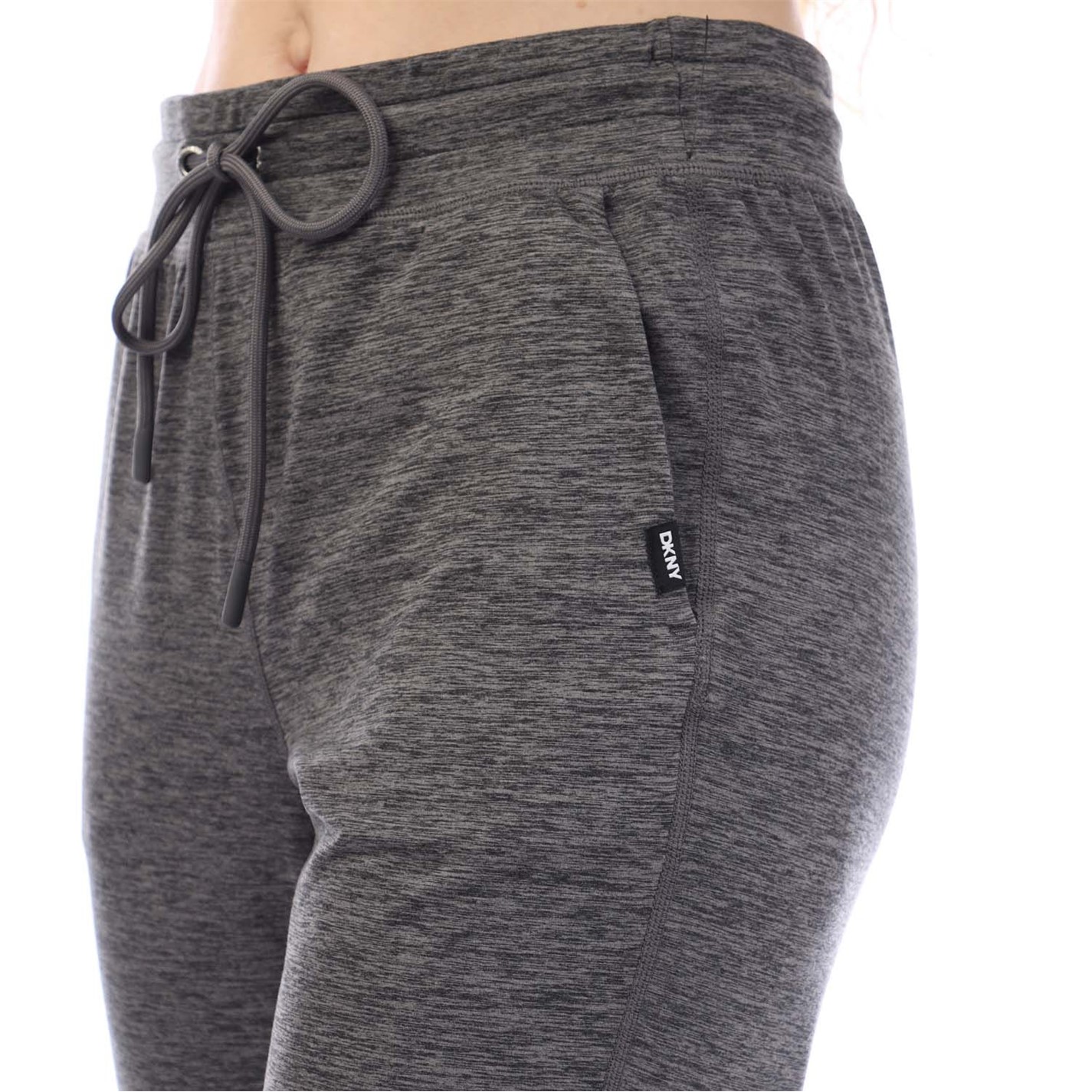DKNY | Cropped High Rise Slim-Fit Jogger | Women | Grey Black | Flannels