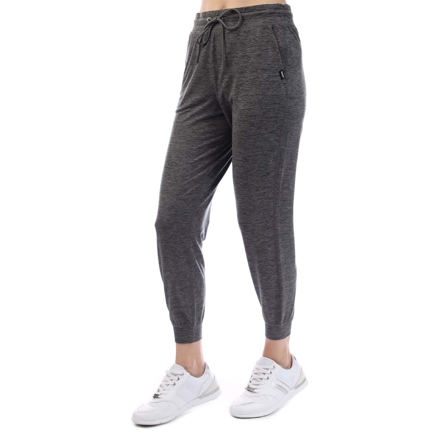 DKNY | Cropped High Rise Slim-Fit Jogger | Women | Grey Black | Flannels