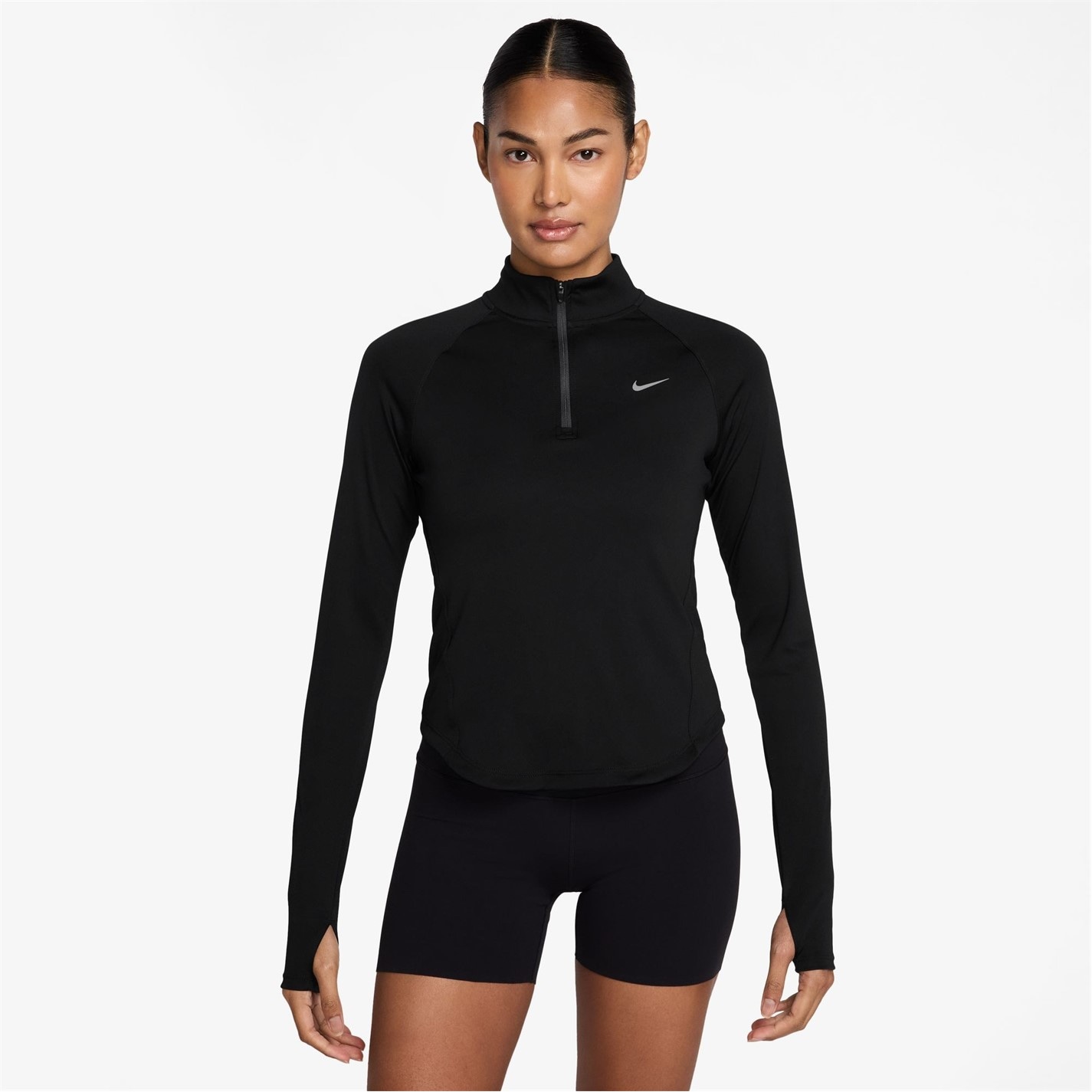 womens black nike zip top