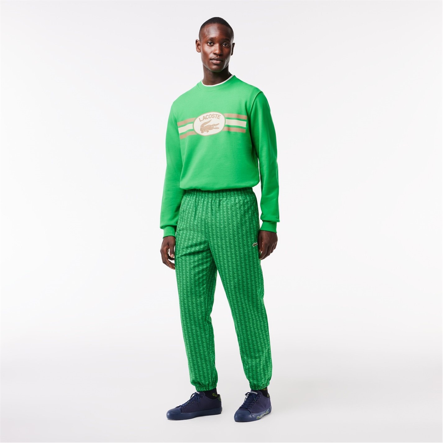 Lacoste | Lacoste Monogram-Print Tracksuit Bottoms | Men | Closed Hem  Fleece Jogging Bottoms | Flannels Fashion Ireland