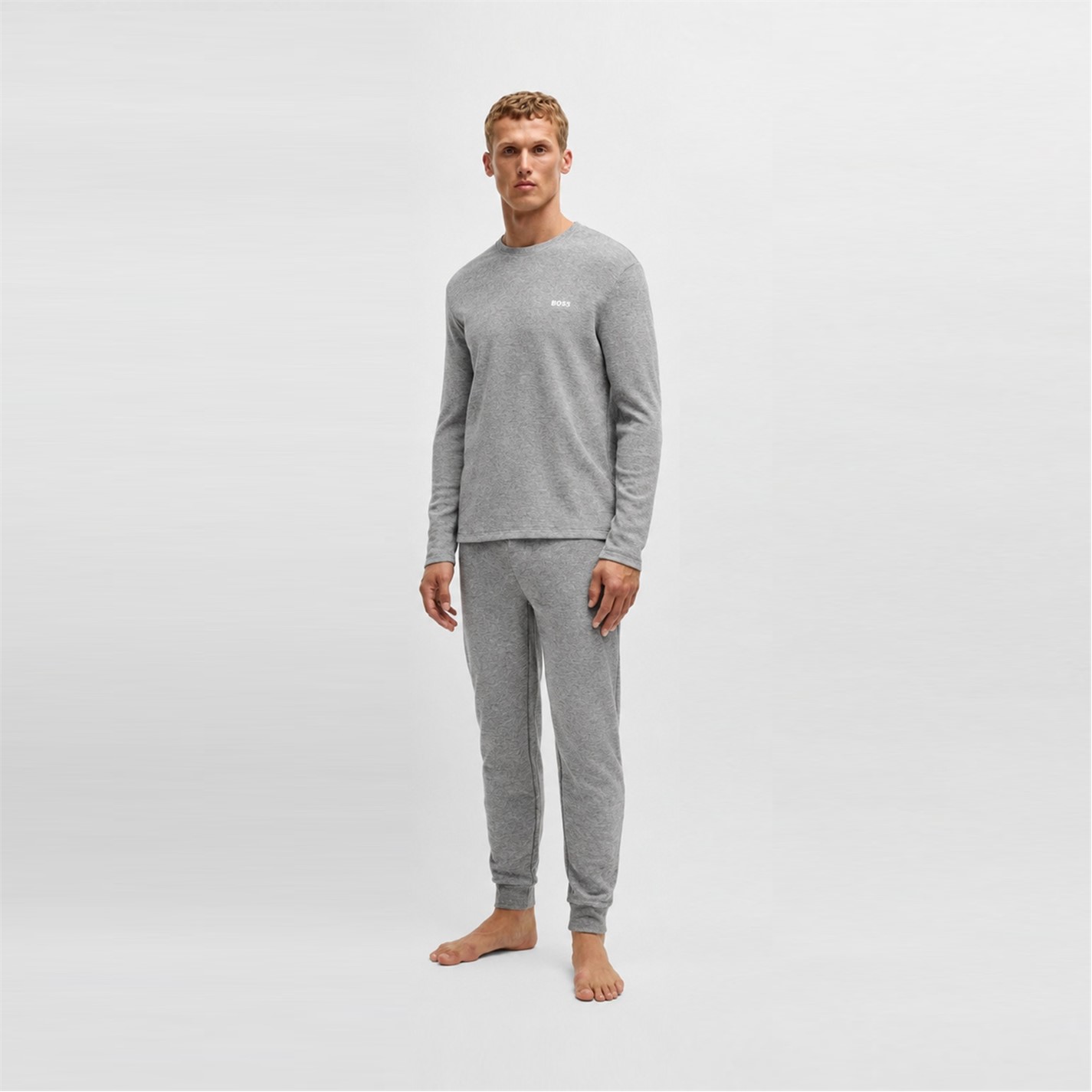 Boss | Men's BW Waffle Jogging Bottoms | Men | Closed Hem Fleece ...