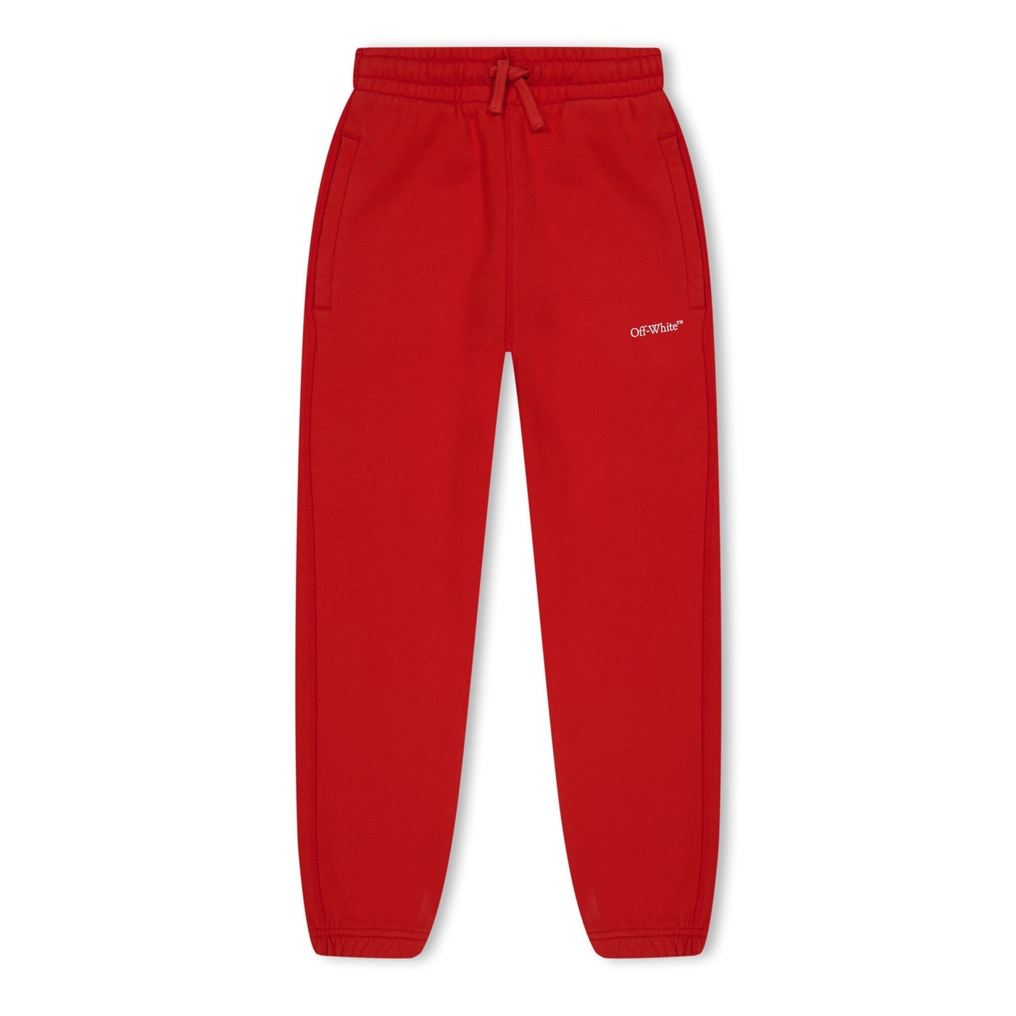 white and red nike joggers