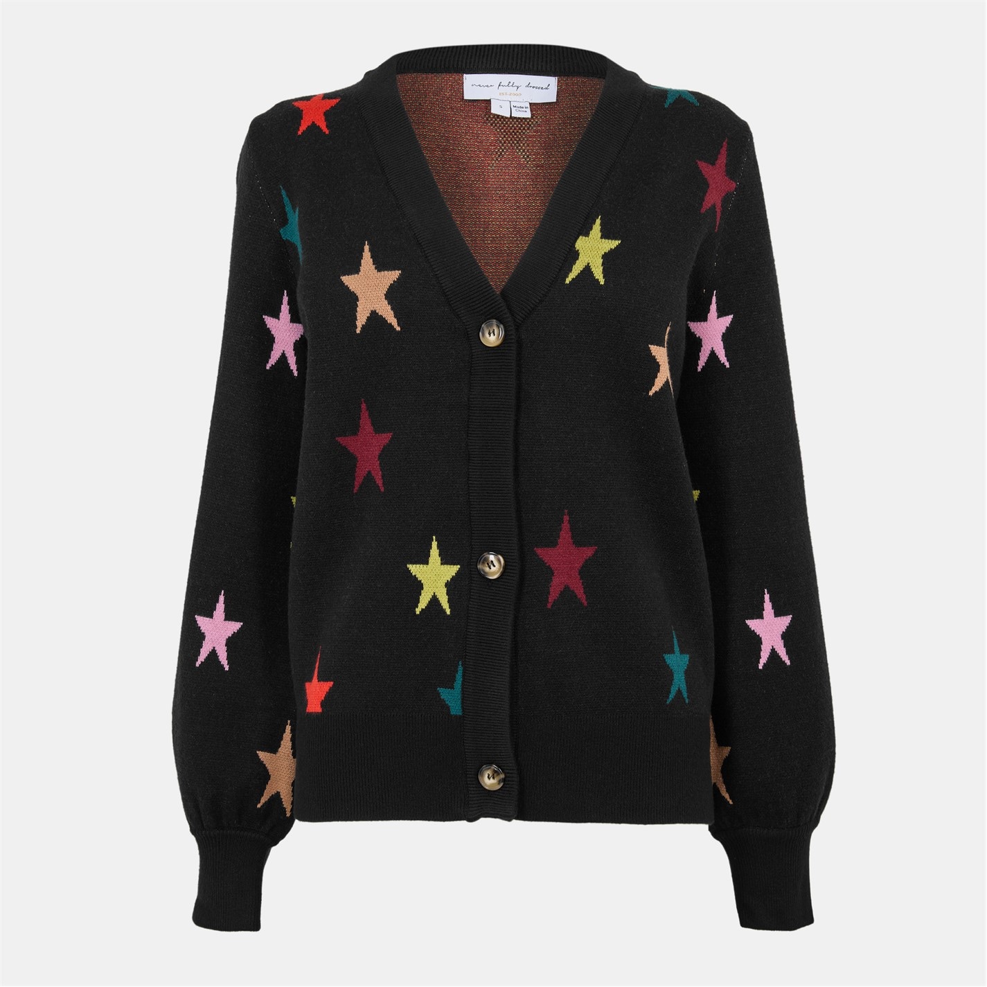 トップス 70s cottonknit star cardigan vintage Never Fully Dressed | Women's Star Knit Cardigan | Women | Black