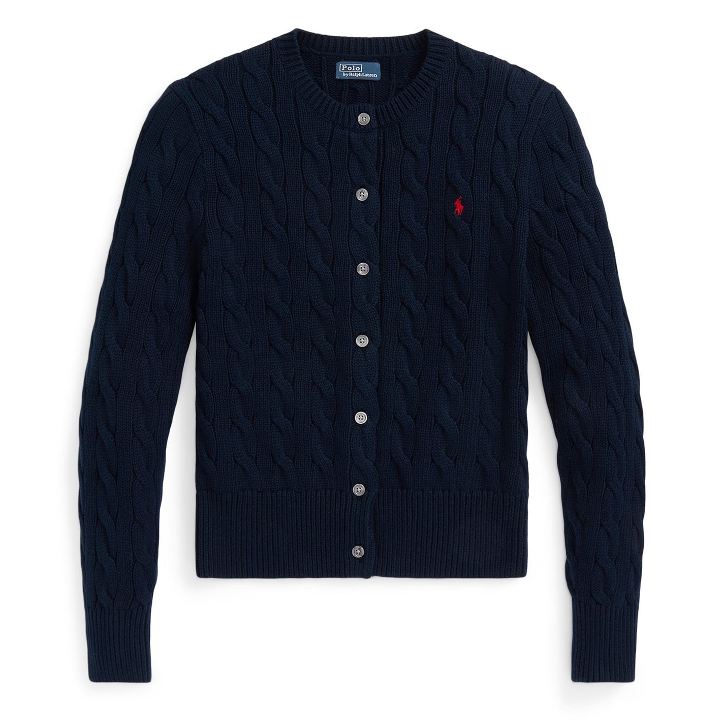 POLO RALPH LAUREN | Stretch Cotton Crewneck Cardigan | Women