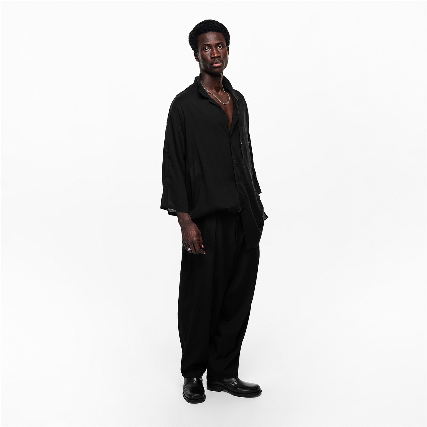 パンツ Yohji Yamamoto Black Straight Slacks YOHJI YAMAMOTO | Men's Straight Leg Trousers | Men | Black