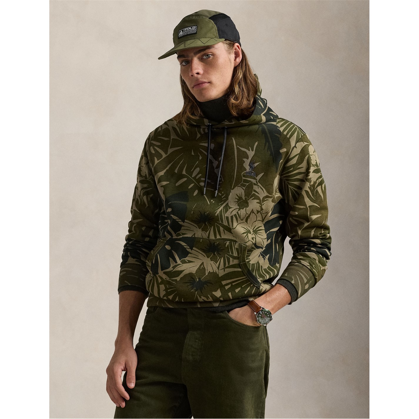Polo Ralph Lauren | Palm-Camo Double Knit Hoodie | Men | Palm Cove