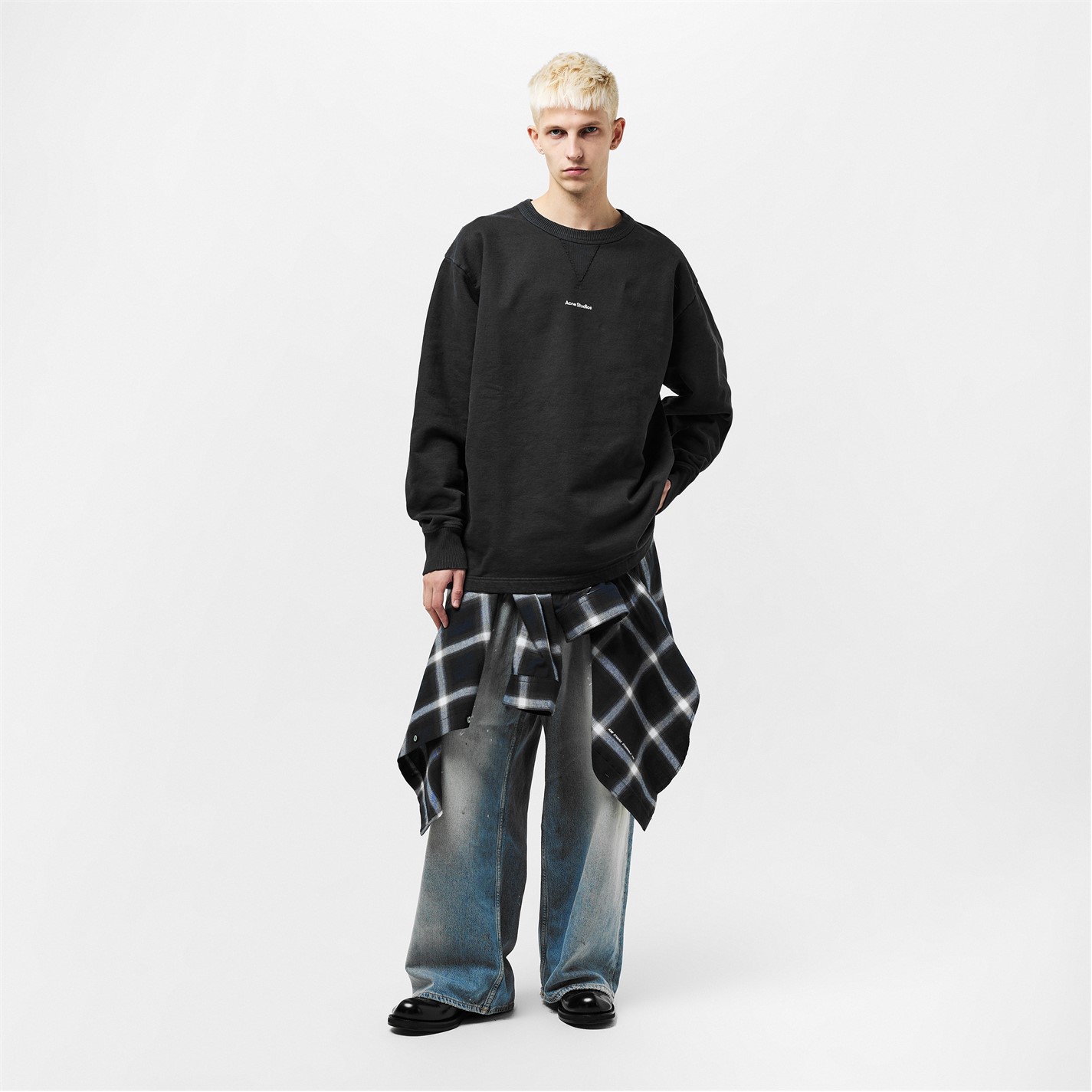 ACNE STUDIOS | Crewneck Sweatshirt | Men | Black 900 | Flannels