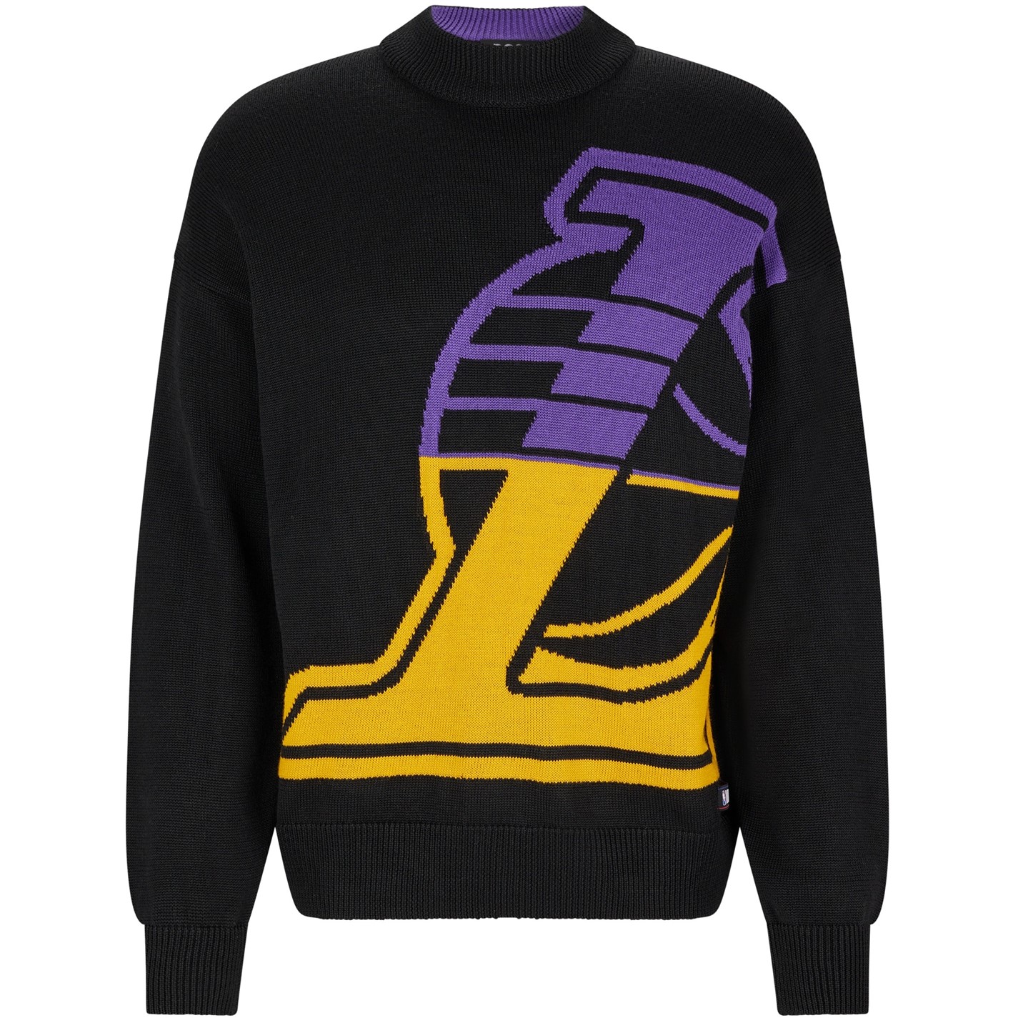 Boss Men s Knit Lakers Sweater Knitted Design Men Black Flannels