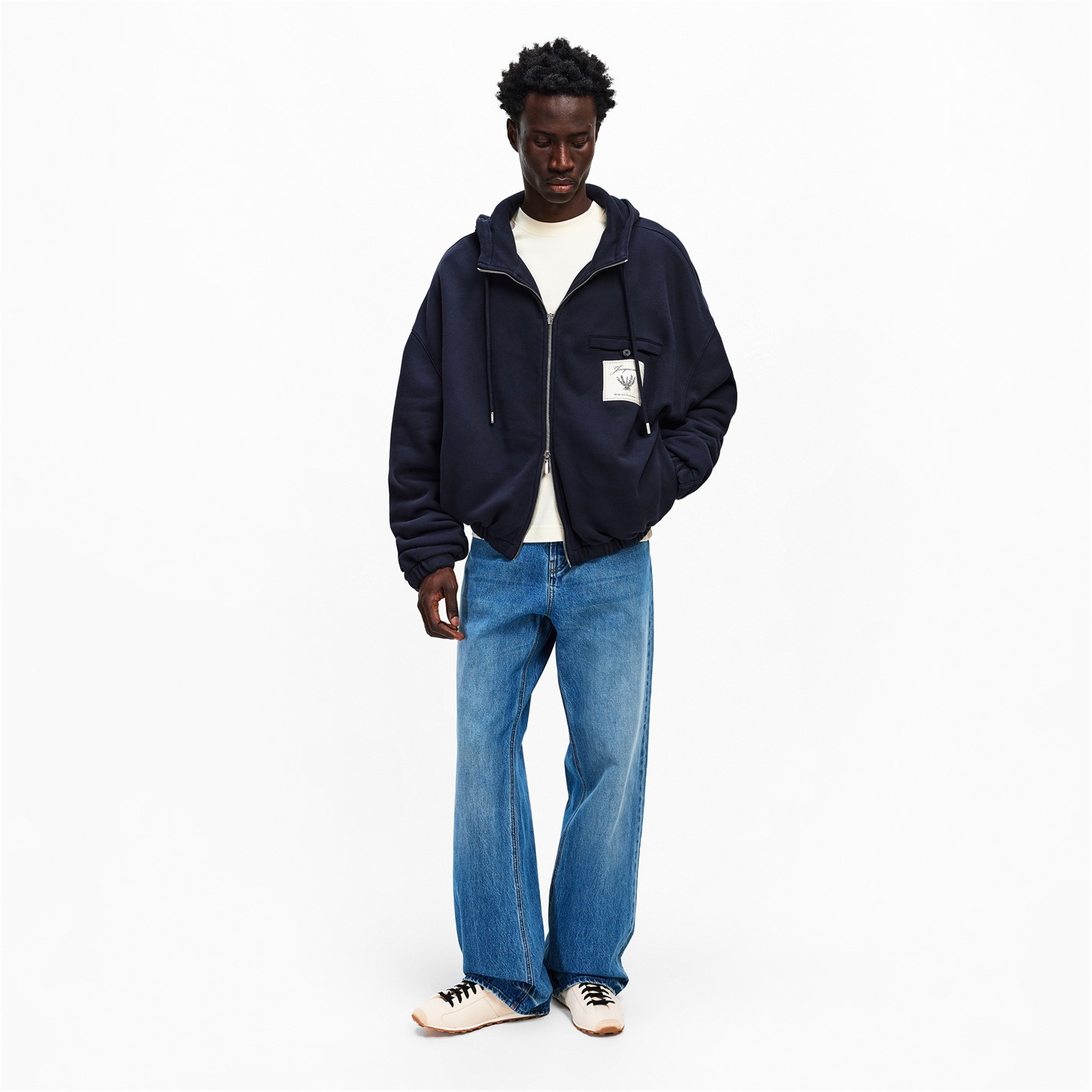 JACQUEMUS | Men's Jacquard Rosemary Zip Hoodie | Men | Navy