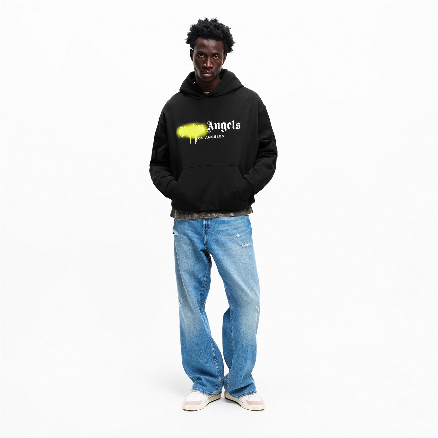 Men Hoodies Palm Angels Yellow Hoodie Palm Angels Exodus Hoodie As