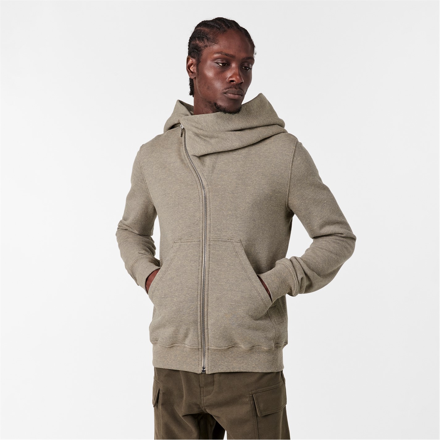 RICK OWENS DRKSHDW | Men's Zip Hoodie | Men | Grey 178 | Flannels