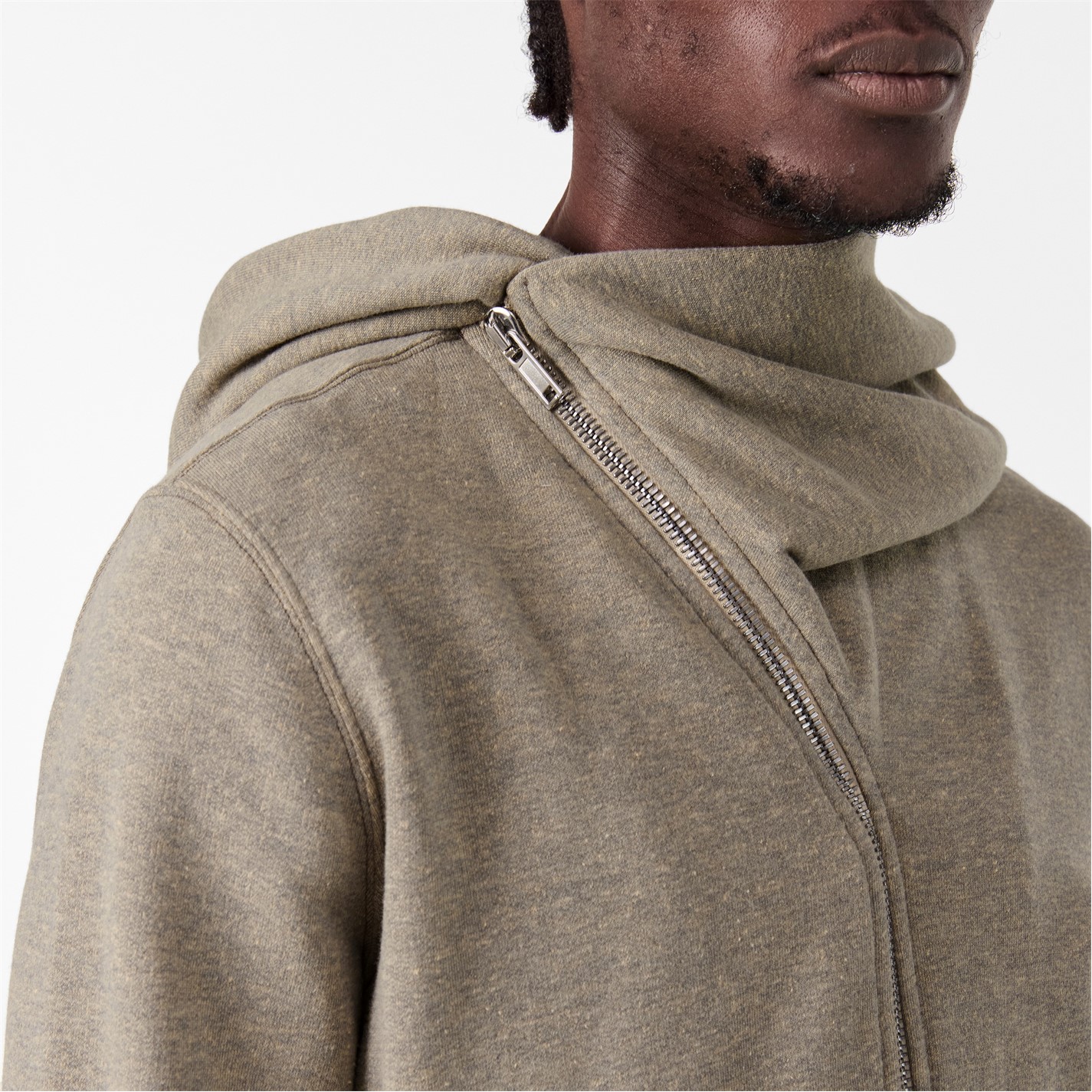RICK OWENS DRKSHDW | Men's Zip Hoodie | Men | Grey 178 | Flannels