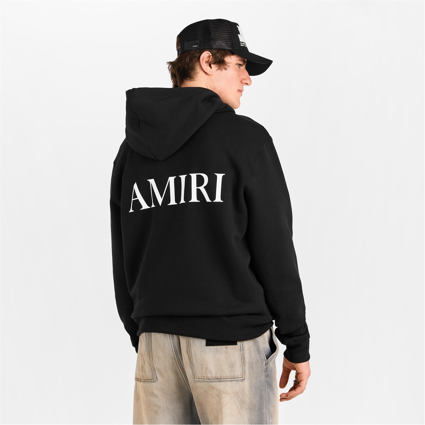 AMIRI | Men's MA Logo Pull Over Hoodie | Men | Black | Flannels