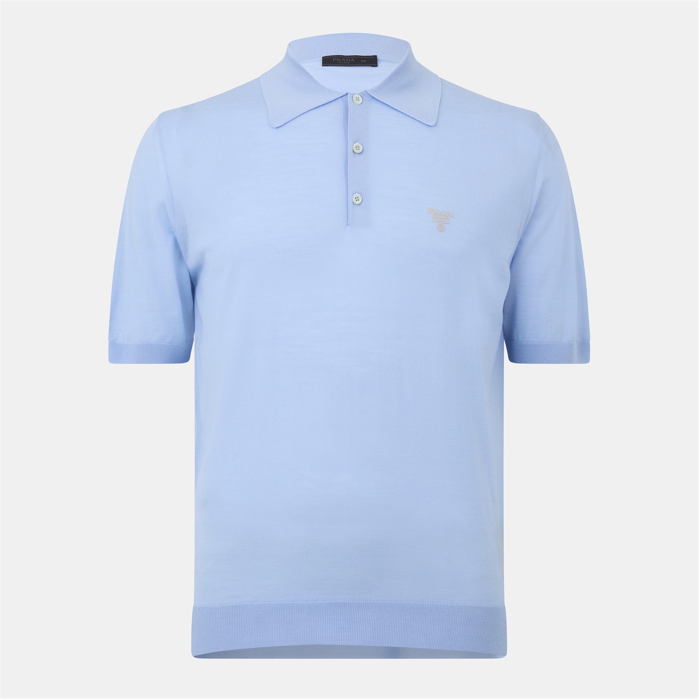 PRADA | Fine Wool Polo Shirt | Men | Blue | Flannels Fashion Ireland