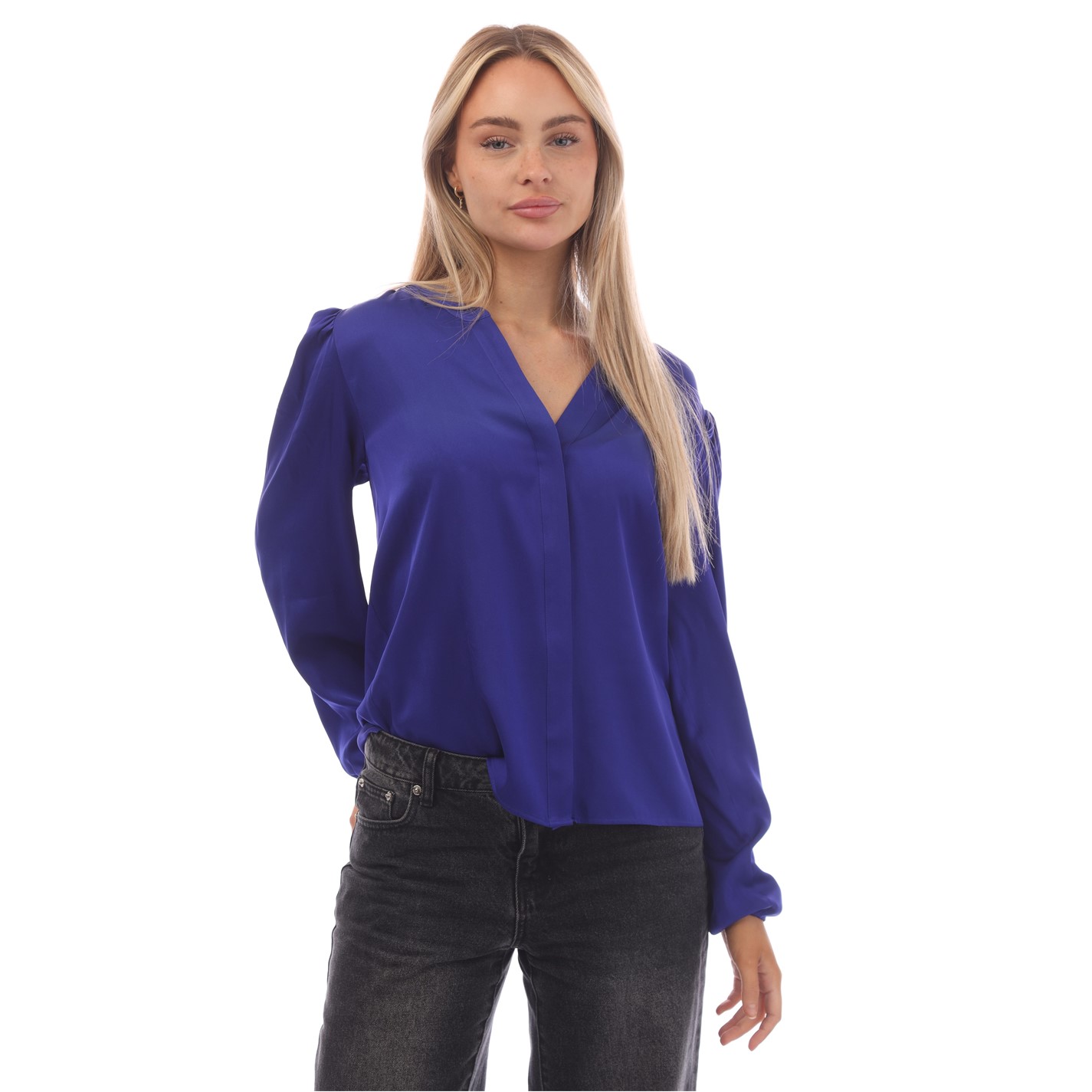 BOSS | Women's Biralana Long Sleeve Blouse | Women | Open Blue