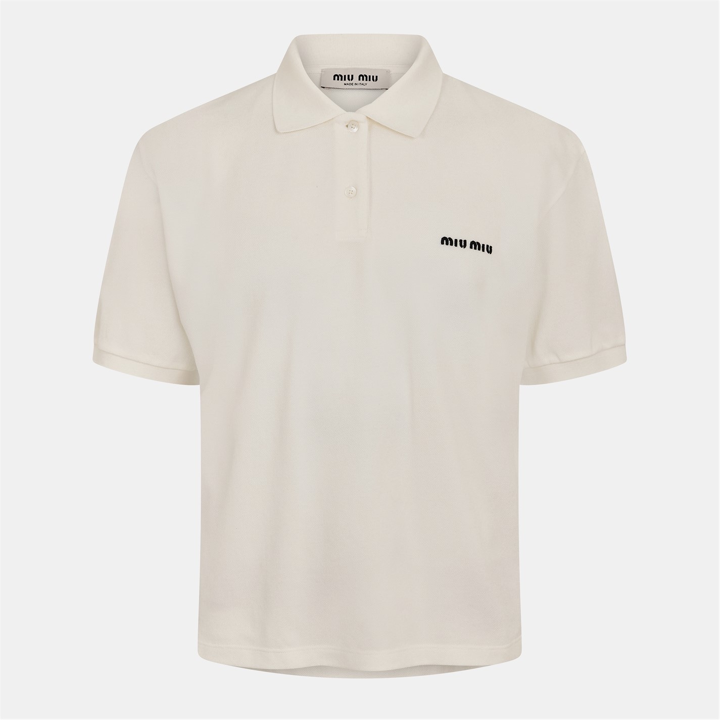 MIU MIU | Men's Piquet Short Sleeve Polo Shirt | Men | Short