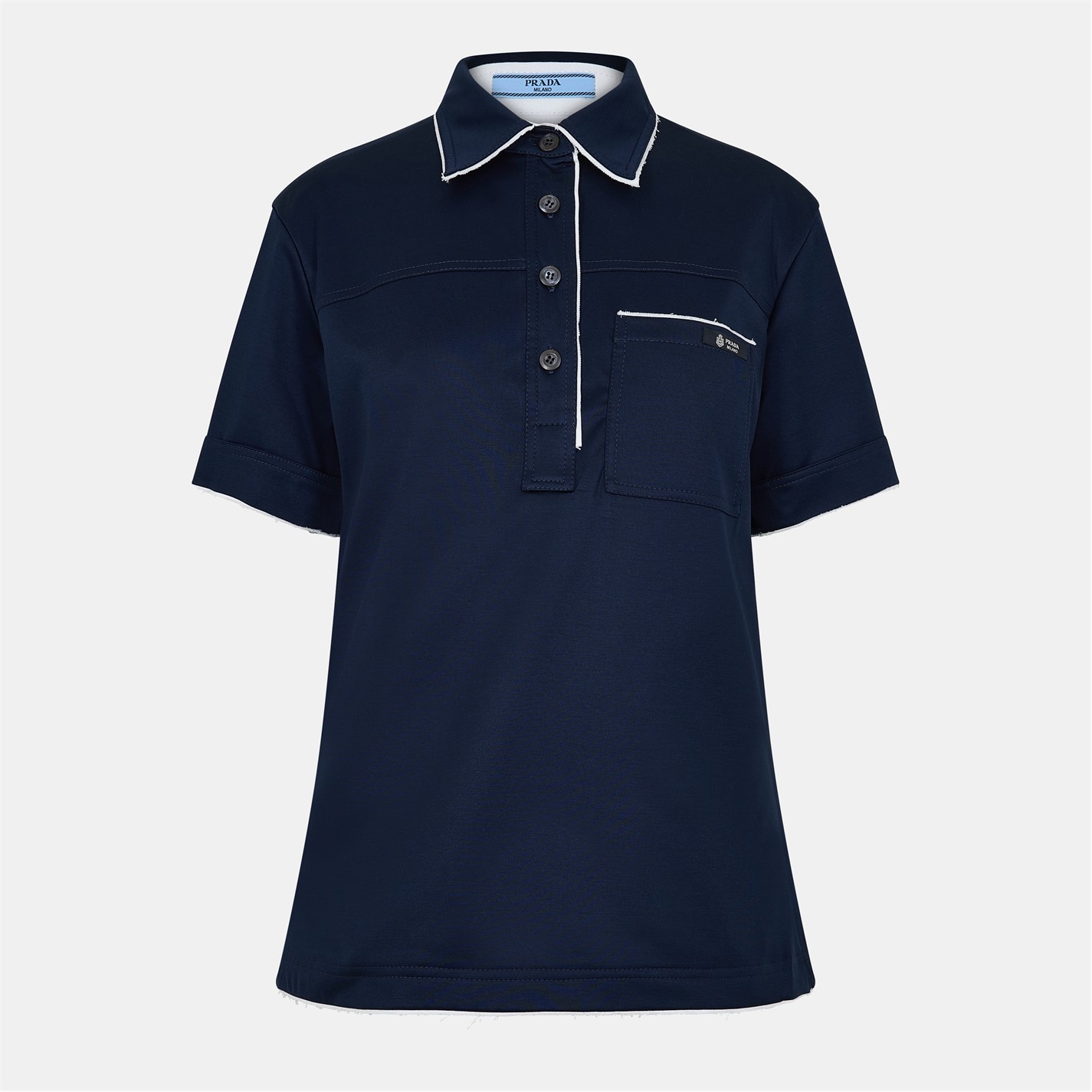 PRADA | Women's Short Sleeve Polo Shirt | Women | Bleu | Flannels