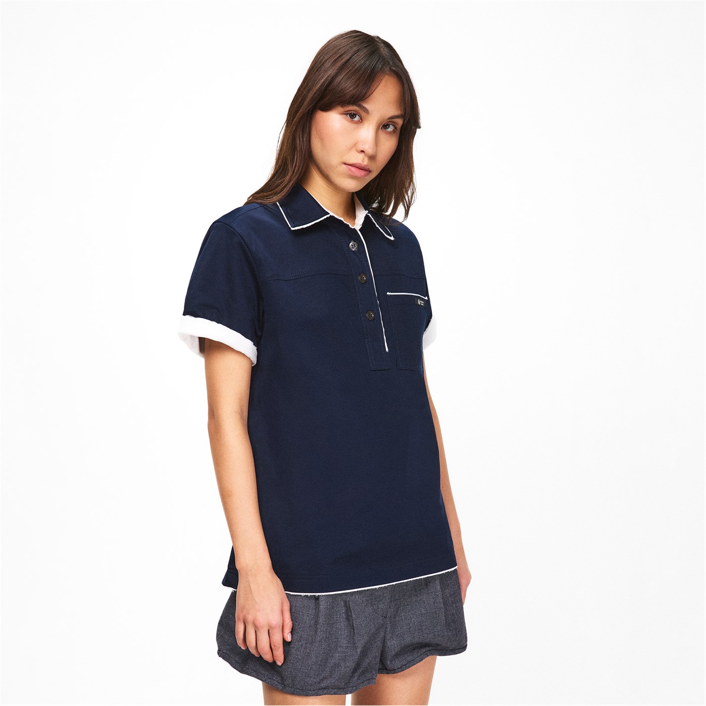 PRADA | Women's Short Sleeve Polo Shirt | Women | Bleu | Flannels