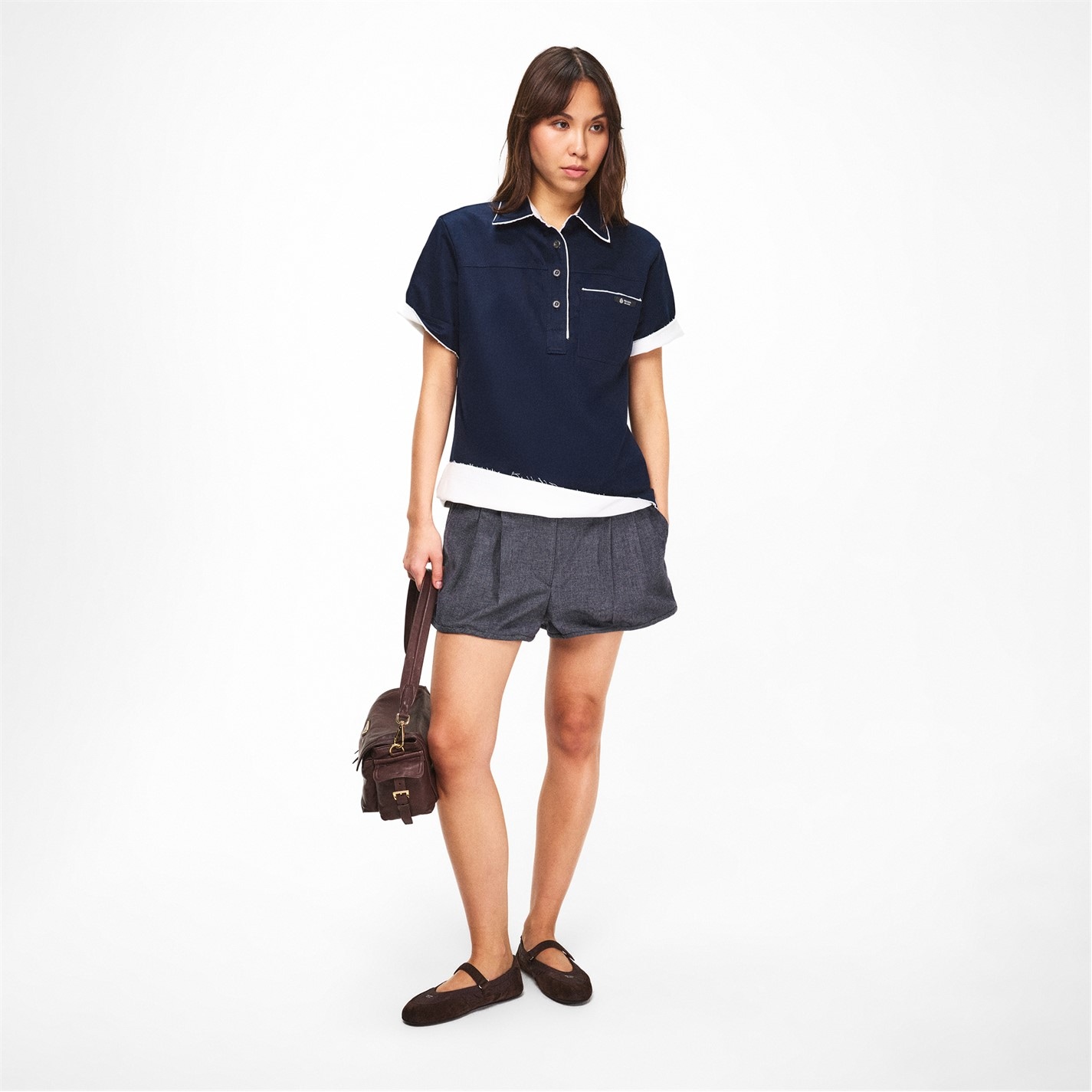 PRADA | Women's Short Sleeve Polo Shirt | Women | Bleu | Flannels